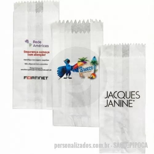 Saco para pipoca personalizado - EMBALAGEM DE PAPEL DE DIVERSOS TAMANHOS - PIPOCA, HAMBURGUER, LANCHES. PODE SER PERSONALIZADO ATÉ 04 CORES
