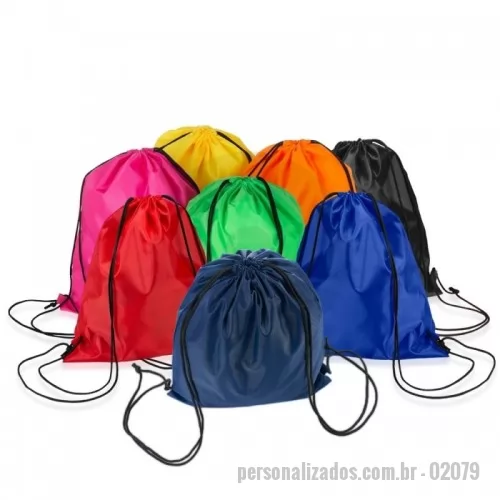 Sacochila personalizada - Mochila saco em poliéster. Personalizamos em até 4 cores. Preço promocional para 1 cor