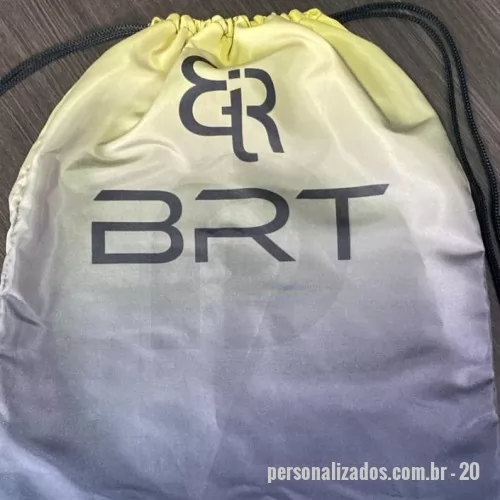 Sacochila personalizada - Sacochila Personalizada, Tecido em microfibra, Logomarca silcada ou sublimada.