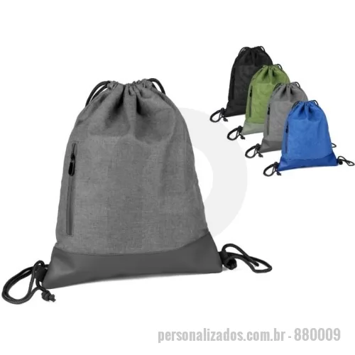 Sacochila personalizada - Sacola/Mochila em tecido poliéster 210D e PU.