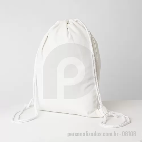 Sacochila personalizada - A resistência e durabilidade em um só item. Nossa mochila saco é confeccionada em algodão e possui gramatura de 281g/m², ideal para acomodar tudo o que você precisar em qualquer ocasião!