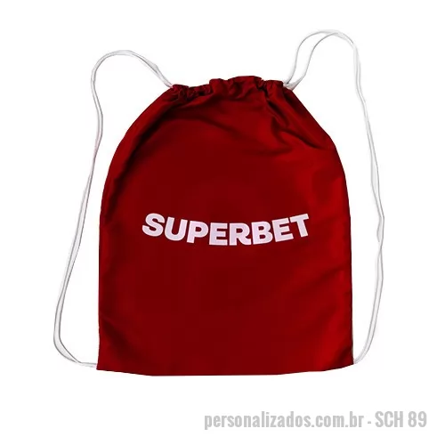 Sacochila personalizada - Sacochila tecido microfibra tamanho 35x45 com cordão e logotipo silk