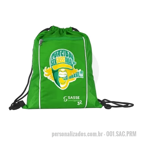Sacochila personalizada - Sacochila Premium em Rip Stop com bolso extra e zíper, varias opções de cores e personalizações.