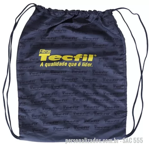 Sacochila personalizada - Sacochila tecido microfibra tamanho 35x45 com cordão e logotipo silk