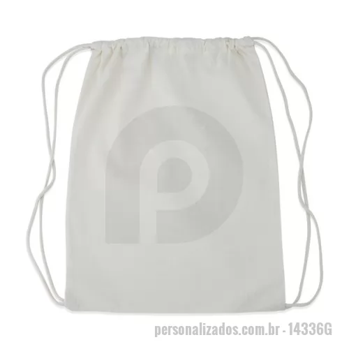 Sacochila personalizada - Sacochila Algodão - 44,3 x 33 cm