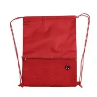 Mochila saco confeccionada em poliéster 420D com bolso externo em malha com entrada para fones de ouvido e alças ajustáveis em nylon.  Altura: 44 cm Largura: 34 cm Medidas aproximadas para gravação: (CxL): 16 cm x 30 cm