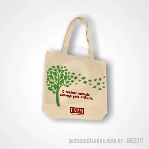 Sacola de Algodão personalizada - Sacola persoalizada. 100% algodão: 100 g/m². Alças de 75 cm. 370 x 410 mm (material e medidas conforme necessidade do cliente )