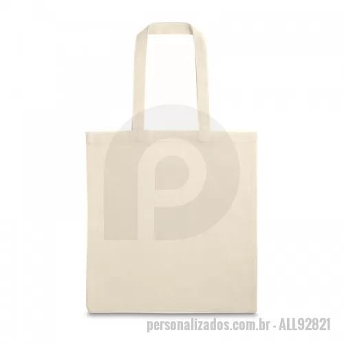 Sacola de Algodão personalizada - Sacola 100% algodão (140 g/m²) com alças de 60 cm. 375 x 415 mm