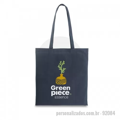 Sacola de Algodão personalizada - Sacola em algodão reciclado e rPET (180 g/m²) com alças de 65 cm. 380 x 420 mm