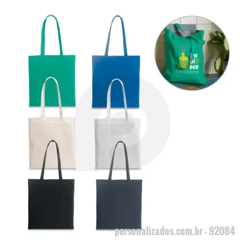 Sacola de Algodão personalizada - Sacola em algodão reciclado (70%) e poliéster reciclado (30%) (180 g/m²) com alças de 65 cm