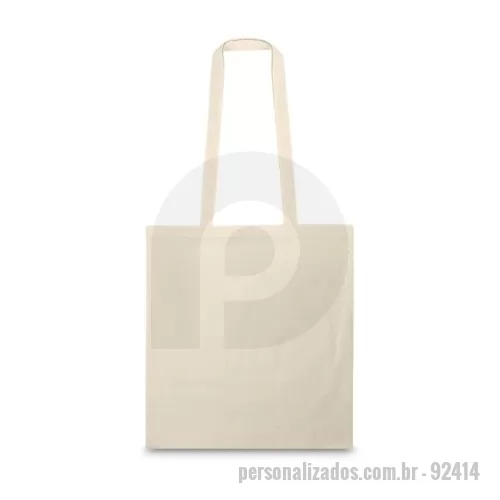 Sacola de Algodão personalizada - Sacola 100% algodão (100 g/m²) com alças de 75 cm. 370 x 410 mm