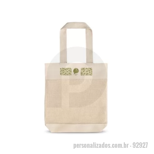 Sacola de Algodão personalizada - Sacola 100% algodão (180 g/m²) com malha 100% algodão (100 g/m²) na parte frontal. Alças em webbing com 65 cm. Sacola ideal para compras. 390 x 430 x 80 mm