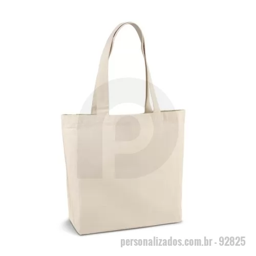 Sacola de Algodão personalizada - Sacola 100% algodão (180 g/m²) com alças de 65 cm. 460 x 400 x 105 mm