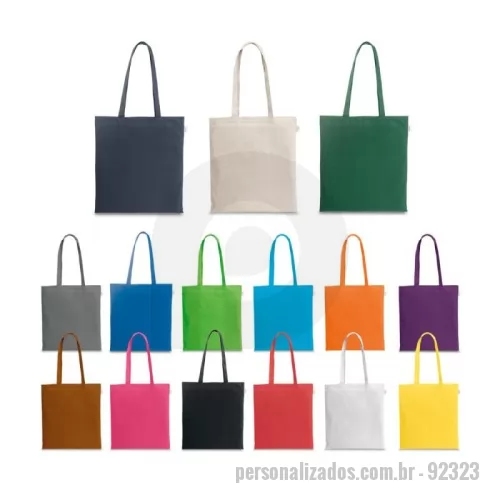 Sacola de Algodão personalizada - Sacola em 70% algodão reciclado e 30% poliéster reciclado (150 g/m²), com alças de 65 cm. O tecido é sem tingimento, é utilizado na sua cor original, sem produtos químicos de tingimento ou branqueamento, contribuindo para um menor impacto ambiental. 380 x 420 mm