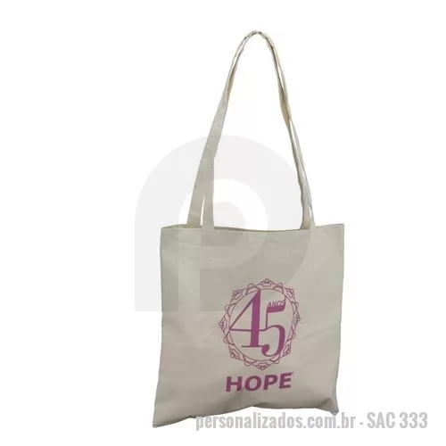 Sacola de Algodão personalizada - sacola em algodão cru com alça de ombro e logotipo silk  screen
