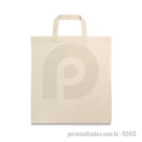Sacola de Algodão personalizada - Sacola em 100% algodão (100 g/m²) com alças de 30 cm. 370 x 410 mm