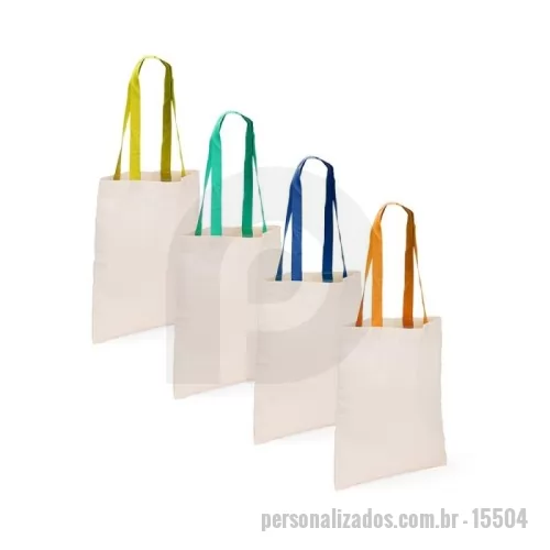 Sacola de Algodão personalizada -  Sacola confeccionada em algodão com duas alças costuradas do mesmo material.