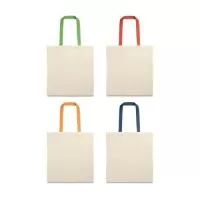 Sacola 100% algodão (140 g/m²) com alças colorida de 60 cm