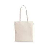 Sacola 100% algodão reciclado (140 g/m²) com alças de 65 cm. 380 x 420 mm