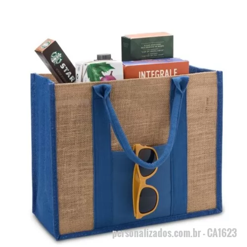 Sacola de Juta personalizada - Sustentabilidade e resistência num só item! Nossa Sacola confeccionada em linho é mais uma opção para quem busca itens responsáveis ecologicamente. Com ótimo espaço interno e alças costuradas, leve-a para qualquer lugar.