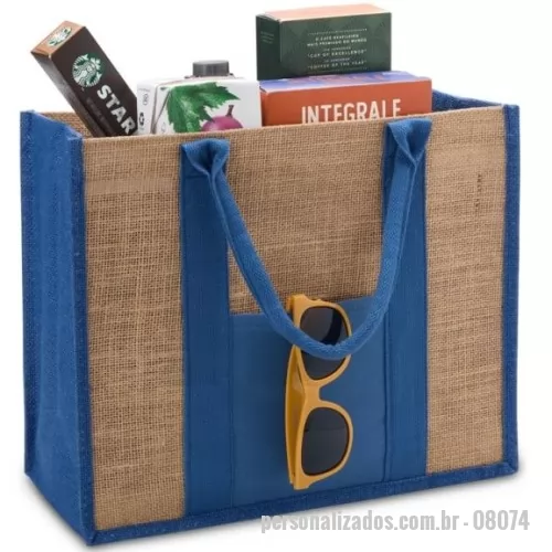 Sacola de Juta personalizada - Sacola de Juta Personalizada - 08074 - : Sustentabilidade e resistência num só item! Nossa Sacola confeccionada em linho é mais uma opção para quem busca itens responsáveis ecologicamente. Com ótimo espaço interno e alças costuradas, leve-a para qualquer lugar. - 179145 - Sacola de Juta