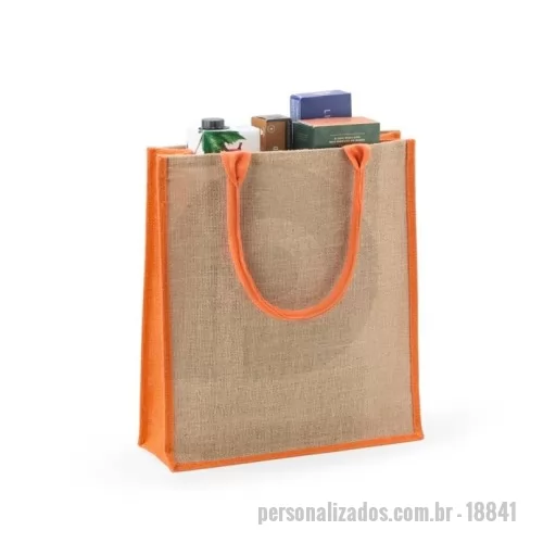 Sacola de Juta personalizada - Sacola de Juta -  39 x 35 x 11,8 cm