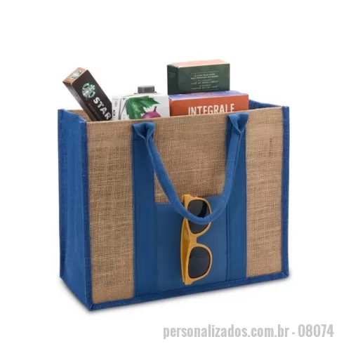 Sacola de Juta personalizada - Sacola de Linho -  30 x 36,5 x 16,2 cm