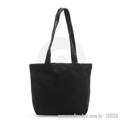 Sacola de lona personalizada - Sacola confeccionada em lona resistente a respingos dágua. Possui duas alças fixadas por costura interna.
