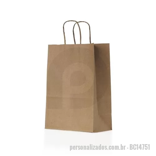 Sacola de papel personalizada - Sacola Kraft Pequena