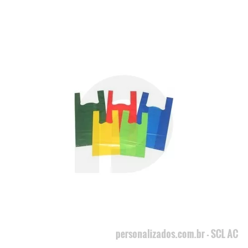 Sacola de plástico personalizada - Sacola plástica em alça camiseta em PEAD e PEBD