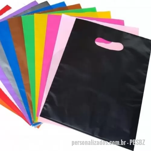 Sacola de plástico personalizada - Sacola plástica boca vazada personalizada 