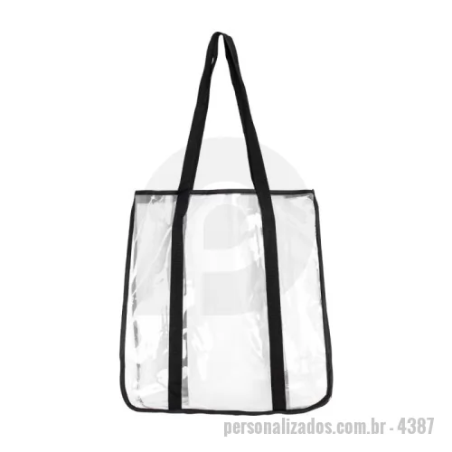 Sacola de plástico personalizada - Nossa sacola de PVC é resistente à água e foi projetada para quem valoriza organização e praticidade. Espaçosa o suficiente para acomodar todos os itens essenciais, ela é perfeita para o dia a dia ou momentos que pedem rapidez e eficiência. Suas alças de nylon garantem conforto no transporte, enquanto o design transparente facilita a visualização do que está dentro, evitando esquecer qualquer coisa importante.