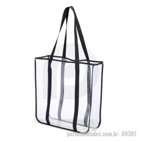 Sacola de plástico personalizada - Nossa sacola de PVC é resistente à água e foi projetada para quem valoriza organização e praticidade. Espaçosa o suficiente para acomodar todos os itens essenciais, ela é perfeita para o dia a dia ou momentos que pedem rapidez e eficiência. Suas alças de nylon garantem conforto no transporte, enquanto o design transparente facilita a visualização do que está dentro, evitando esquecer qualquer coisa importante.