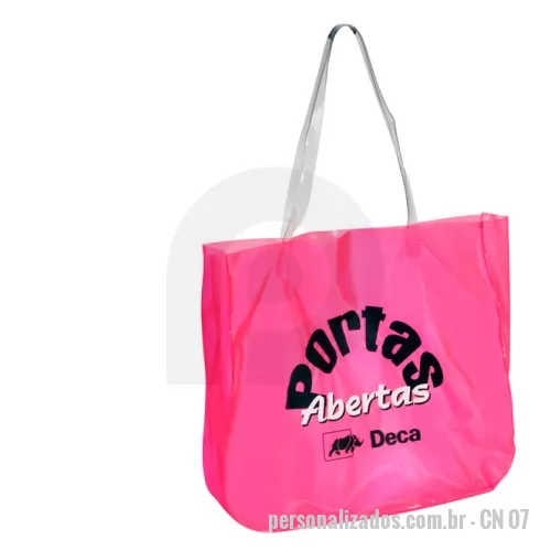 Sacola de PVC personalizada - SACOLA DE PVC COLORIDO  COM  ALÇA DE SILICONE 