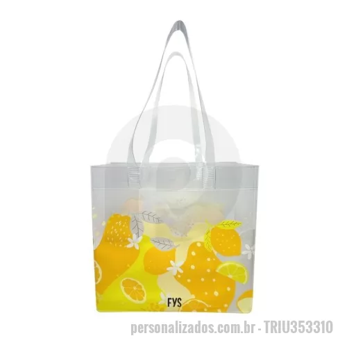Sacola de PVC personalizada - Sacola de PVC personalizada - tamanho - 35x33x10