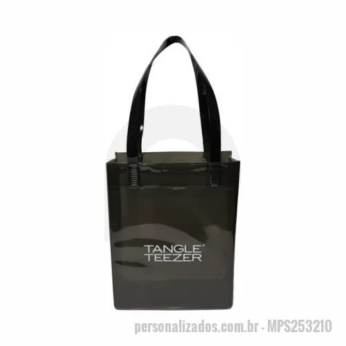 Sacola de PVC personalizada - Sacola personalizado - PVC Fumê - medida 25x32x10