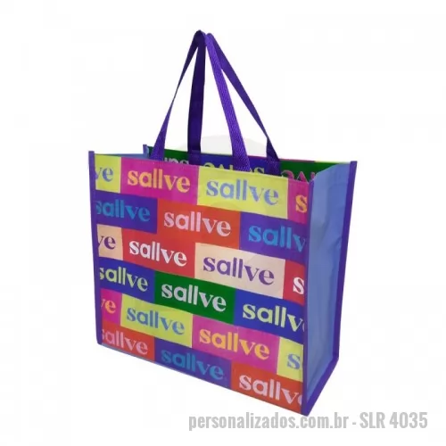 Sacola de ráfia personalizada - Sacola Confeccionada em ráfia, modelo retornável com alça e viés personalizado. Estampa em Silk até quatro cores para pequenas e médias quantidades, para grandes quantidades Impressão Digital, sem limite de cores.