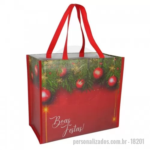 Sacola de ráfia personalizada - Sacola de  ráfia 120G. Acabamento em costura e impressão digital U.V
