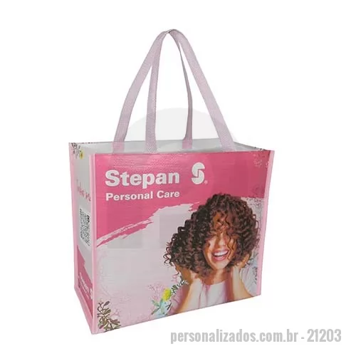Sacola de ráfia personalizada - Sacola de  ráfia 120G. Acabamento em costura e impressão digital U.V