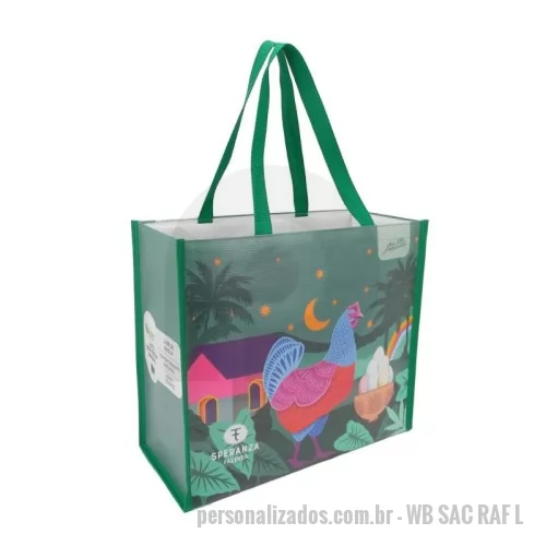 Sacola de ráfia personalizada - Sacola de Ráfia Laminada 120 Grs - Impressão DIGITAL UV - Qualidade Fotográfica