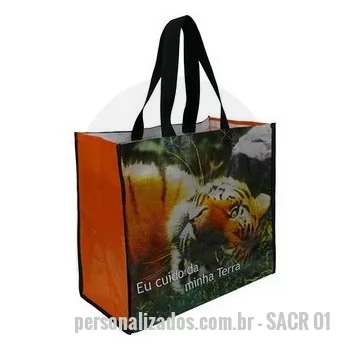 Sacola de ráfia personalizada - Sacola em ráfia med 49x45x10 cm, alça em fita