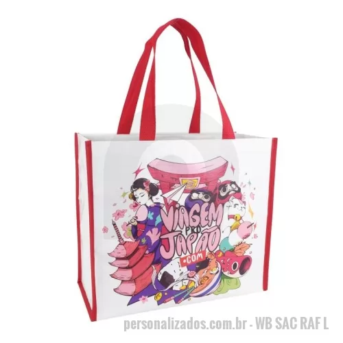 Sacola de ráfia personalizada - Sacola de Ráfia Laminada 120 Grs - Impressão DIGITAL UV - Qualidade Fotográfica