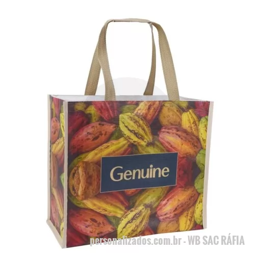 Sacola de ráfia personalizada - Sacola de Ráfia Laminada 120 Grs - Impressão DIGITAL UV - Qualidade Fotográfica