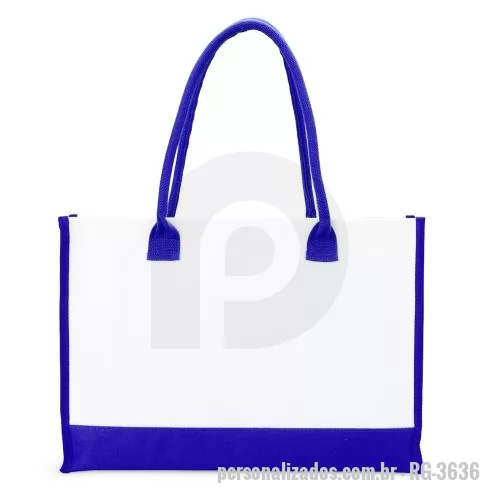 Sacola de tecido personalizada - Sacola de lona com alças reforçadas, estrutura de 474g/m², ampla profundidade.
