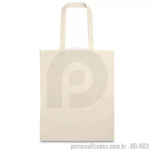 Sacola de tecido personalizada - Sacola em 100% algodão (120 g/m²), com alças de 60 cm.