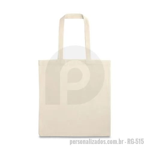Sacola de tecido personalizada - Sacola em 100% algodão (140 g/m²) com alças de 60 cm.