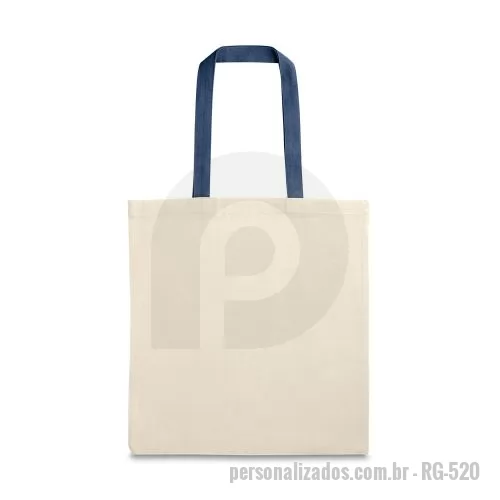 Sacola de tecido personalizada - Sacola em 100% algodão (140 g/m²) com alças de 60 cm.
