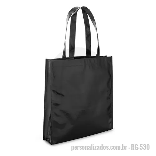 Sacola de tecido personalizada - Sacola em non-woven laminado (90 g/m²) com alças de 50 cm e laminação brilhante.