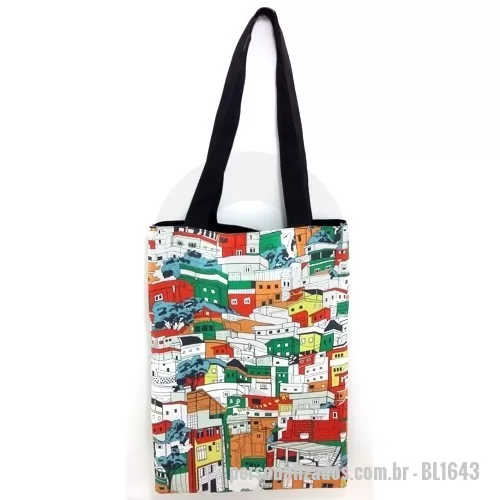 Sacola de tecido personalizada - Sacola de tecido estampada Medidas:(30x43)cm