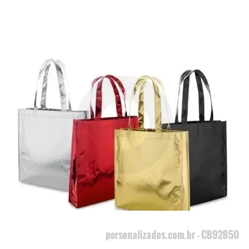 Sacola de TNT metalizado personalizada - Sacola de TNT metalizado Personalizada - CB92850 - Descrição: Sacola TNT Metalizado . Laminação brilhante em diversas cores. Alças de 50 cm, a Color Brindes é uma empresa especializada no ramo de brindes costurados. Somos Fábrica e personalizamos de acordo com sua necessidade. Consulte nossa linha completa de produtos. - 142502 - Sacola de TNT metalizado